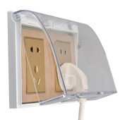 86型双连体二位插座保护盖防水盒浴室防溅盒透明卫生间开关罩家用