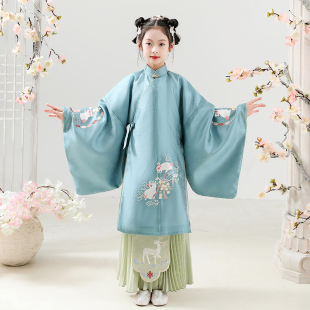 儿童汉服衣锦司女童汉服明制长袄袄裙大袖女生马面裙中国风秋季新