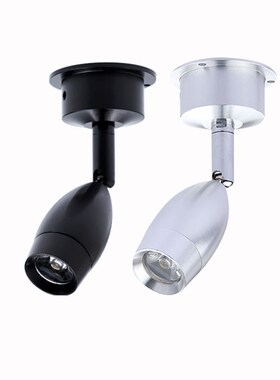 黑色led明装小射灯12V伏珠宝酒柜台吧台1W3W免开孔迷你彩色聚光灯