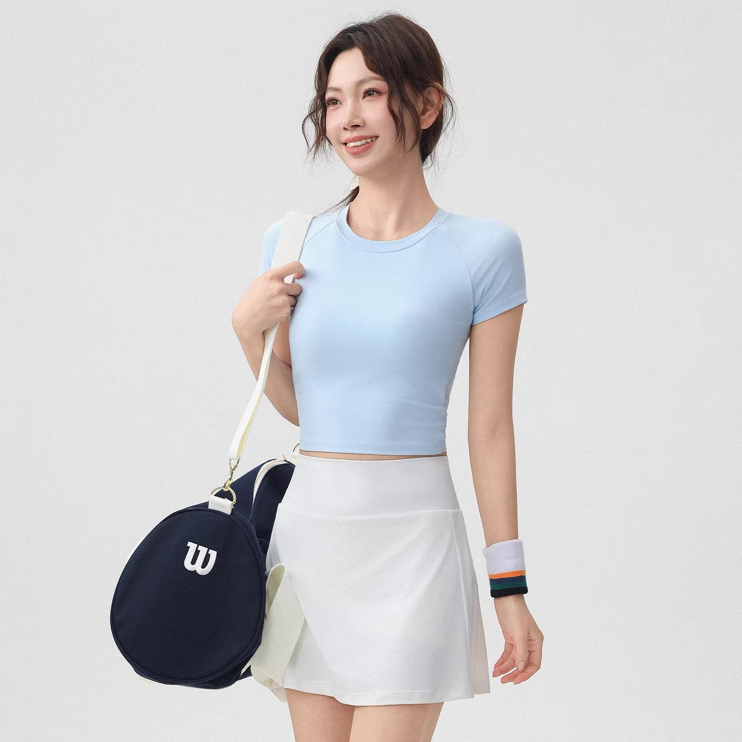 辣妹运动女孩带胸垫瑜伽服