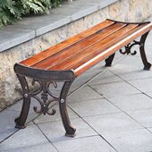 靠背椅铁艺公园椅户外长椅子休闲庭院网实木长凳牵座椅椅长条