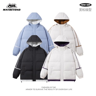 MAYBEYOND 25AW新款拼接撞色休闲宽松情侣棉衣