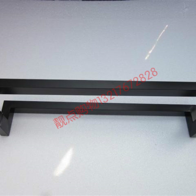 不锈钢大门拉手玻璃门拉手中式大拉手方管双弯喷黑漆把手8144