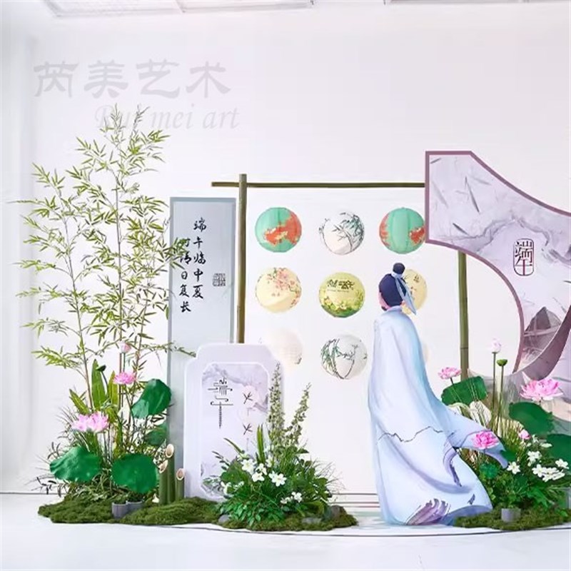 新中式灯笼挂件古风拍照打卡手绘灯笼民宿茶室新春节日装饰摆件