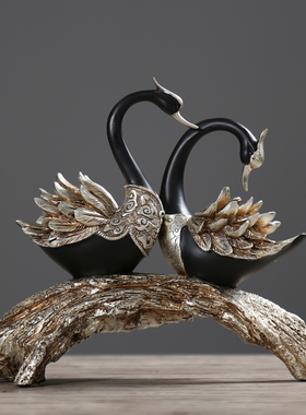 创意摆件家居饰品酒柜装饰品摆设天鹅客厅橱柜办公室工艺品礼物