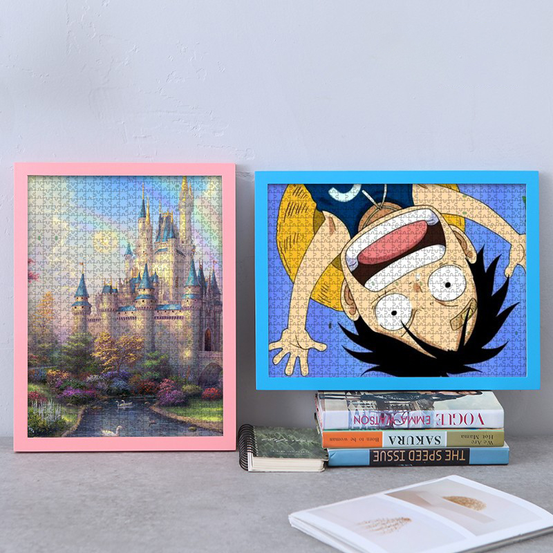 拼图框1000片定做相框架500片简约画框裱框实木框定制成人75x50cm