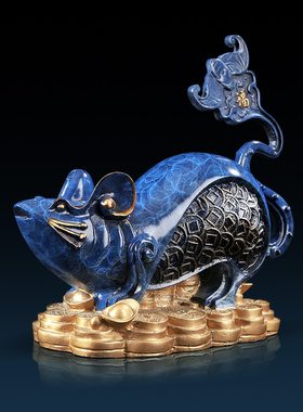 纯铜鼠摆件老鼠金钱鼠招财鼠福鼠家居办公室生肖装饰品生日礼品