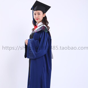 硕士服毕业服夏季礼服大学生工科文科硕士博衣袍定制校徽姓名
