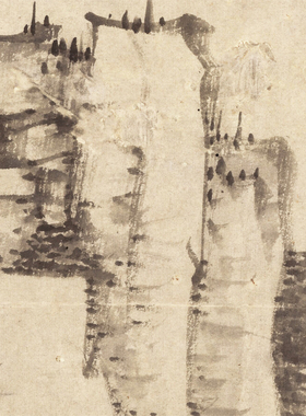 清代弘仁长林逍遥图高清微喷打印清代山水画临摹画稿学习参考大图