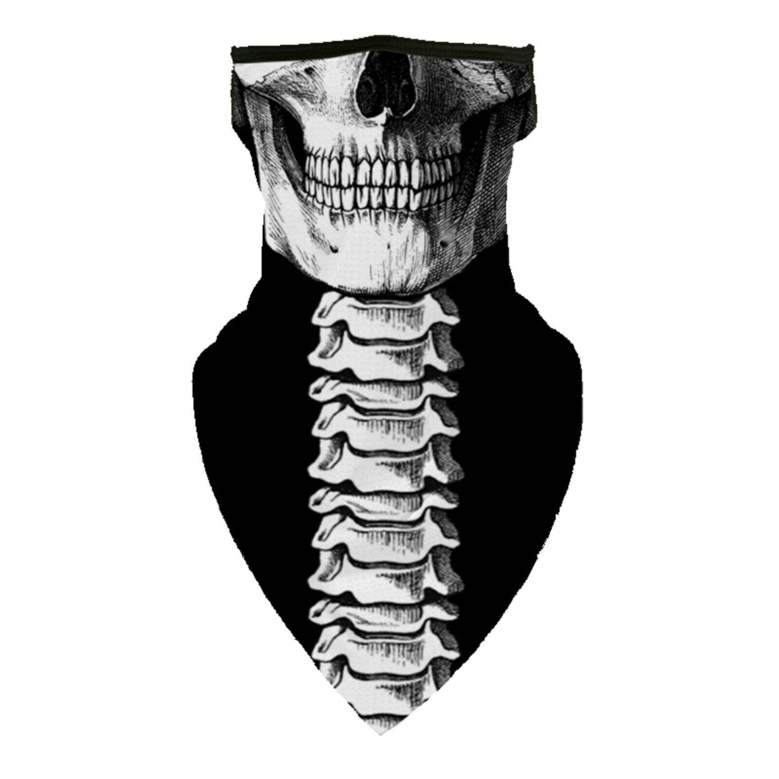 3D头骨打印面具户外自行车防晒男子和妇女遮阳冰丝绸帽透气摩托车