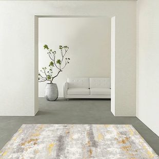 简约素色圈绒沙发茶几床边毯地垫 侘寂风客厅地毯卧室灰色家用日式