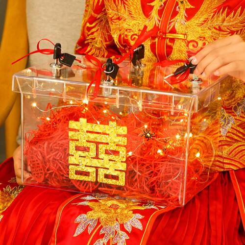 门整蛊藏接亲游戏道具鞋盒婚鞋婚礼盒子新郎带锁神器堵藏创意结婚