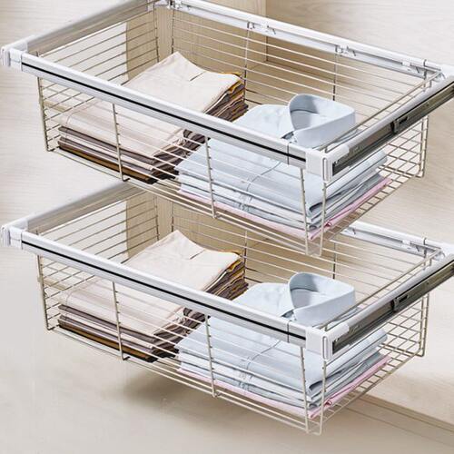 藤家用抽屉式收纳推拉篮伸缩柜子拉篮裤架篮置储物内置衣柜衣橱