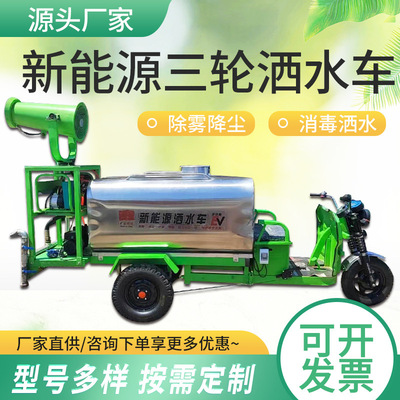 新能源电动三轮洒水车园林环卫除尘雾炮降洒车工地用道路冲洗车