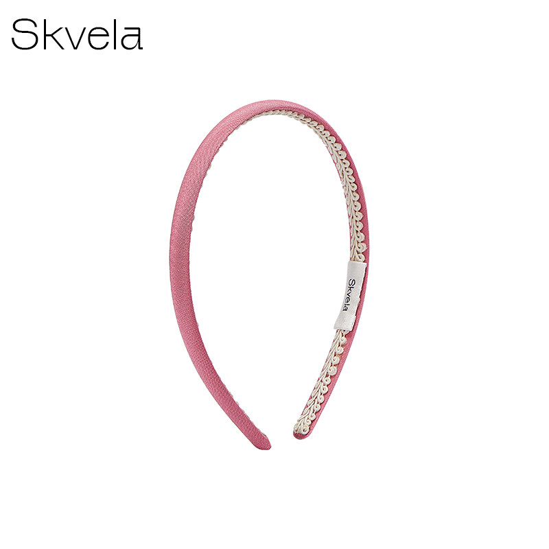 Skvela/真丝发箍压发头饰女士发卡 布达佩斯复古粉细版