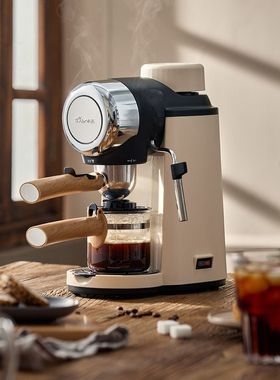 小熊KFJ-A02R2意式咖啡机家用小型半全自动办公室萃取冲泡咖啡壶