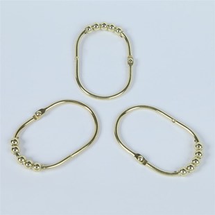 清新时尚 2022年新款 浴帘门帘窗帘隔断帘椭圆卡圈不锈钢五滚珠挂钩