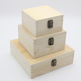 木盒实木翻盖桌面收纳盒首饰盒礼品包装盒茶叶盒定制正方形小木盒