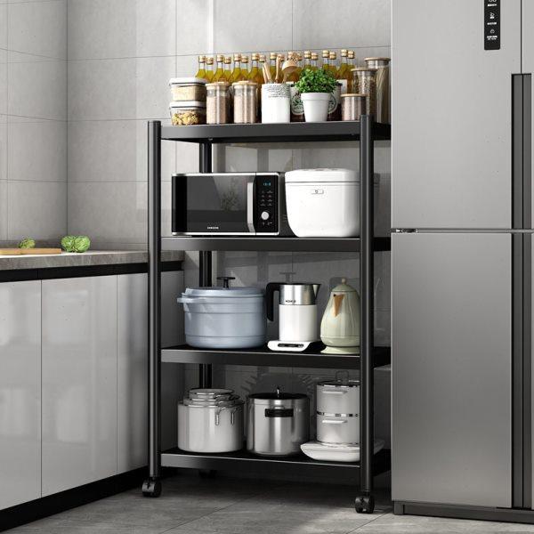 厨房置物架多功能落地多层不锈钢锅架收纳放微波炉烤箱家用货架子,厨房/烹饪用具,微波炉置物架,淘宝优惠券,粉丝福利购,淘宝优惠卷