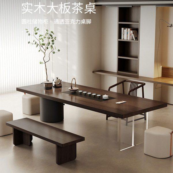 新中式实木泡茶桌椅组合原木大板亚克力功夫泡茶台家用公泡茶桌,商业/办公家具,茶台/茶桌,淘宝优惠券,粉丝福利购,淘宝优惠卷