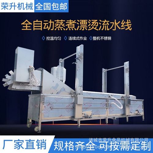 网带式蒸汽漂烫机 蔬菜海带杀青预煮流水线 果蔬漂烫机
