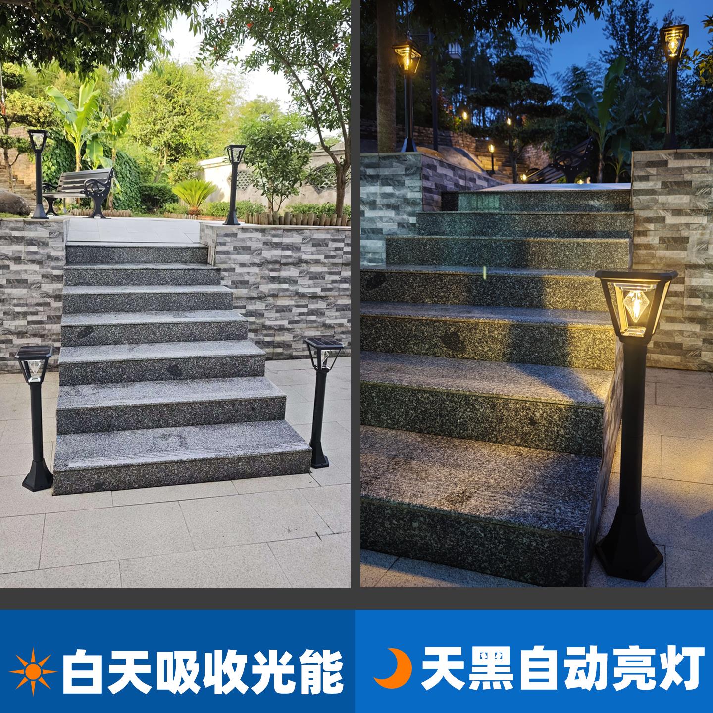 太阳能庭院灯户外防水插地埋灯花园别墅草坪灯地埋灯室外超亮家用