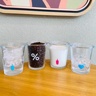 现货咖啡节Blue Bottle蓝瓶子 %Arabica高颜值咖啡水杯玻璃杯ins