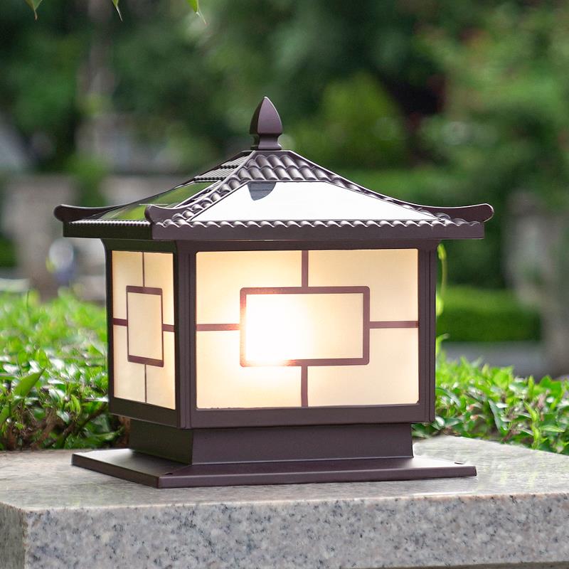 户外柱头灯太阳能别墅大门柱灯围墙室外柱子灯防水家用门口庭院灯