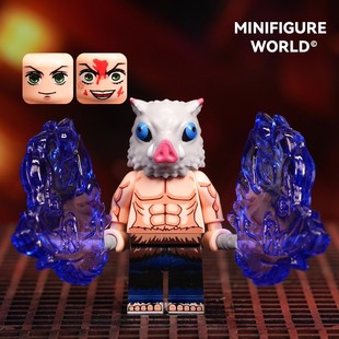 鬼灭之刃乐高灶门炭治郎我妻善逸积木人仔伊之助玩具蝴蝶忍手办