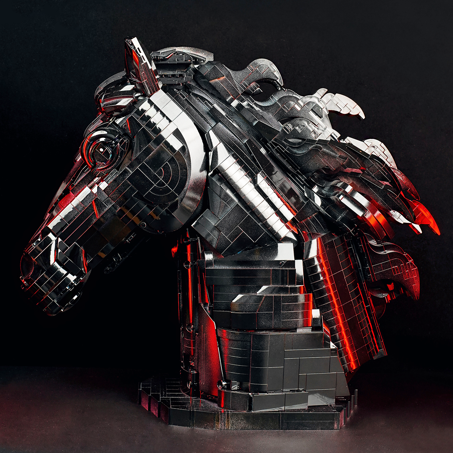 启智乐马年十二生肖马的乐高黑色马首吉祥物礼物摆件拼装积木玩具,模玩/动漫/周边/娃圈三坑/桌游,DIY手办/兵人/雕像,淘宝优惠券,粉丝福利购,淘宝优惠卷