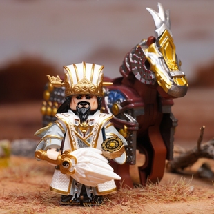 诸葛亮马超关羽赵云黄忠三国五虎将国风军事武器积木人仔拼装玩具