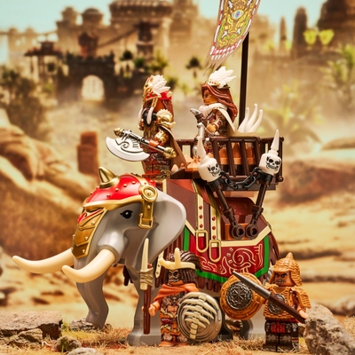 南蛮战象坐骑积木人仔