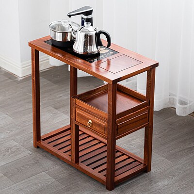 布斯奈丽 刚果花梨木红木阳台茶具实木茶边几柜茶桌茶水柜烧水台