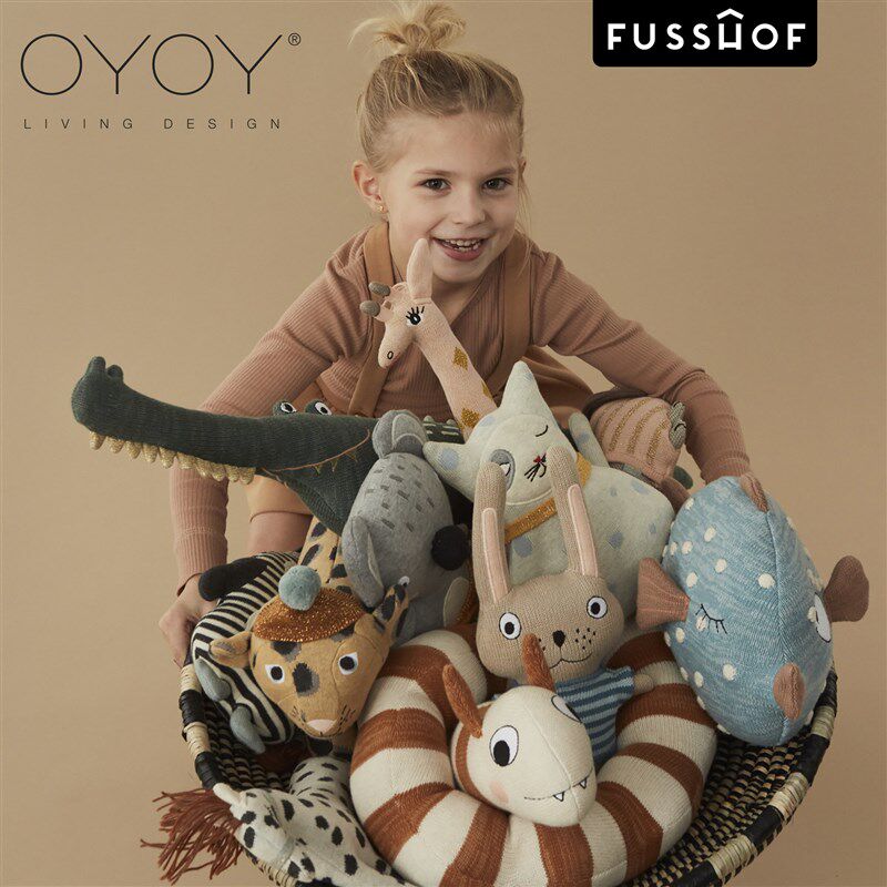 丹麦OYOY玩偶安抚抱枕卡通动物宝宝儿童睡眠毛绒玩具棉质针织公仔