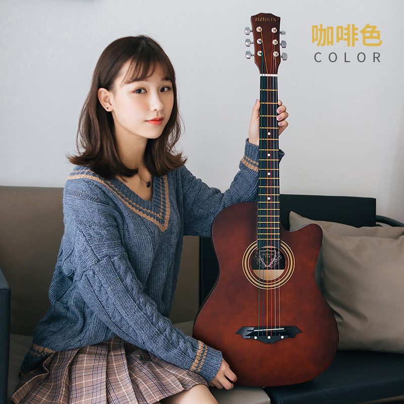 38寸初学者吉他学生41寸新手通用练习吉它男女生入门琴民谣木吉他