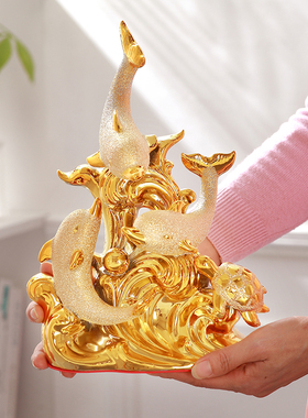 海豚摆件酒柜装饰品客厅隔断柜电视柜家居饰品桌面好看创意小摆饰