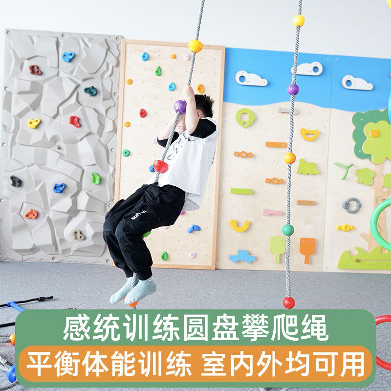 圆盘攀爬绳悬挂秋千儿童感统训练器材幼儿园体能悬吊攀爬绳梯吊缆