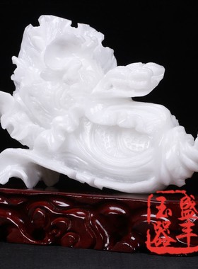 天然阿富汗白玉白菜摆件招财开业乔迁礼品家居玉石装饰品遇百财
