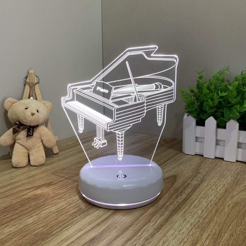 创意钢琴小夜灯触摸七彩usb灯床头灯卧室灯睡眠灯送礼实用小礼品