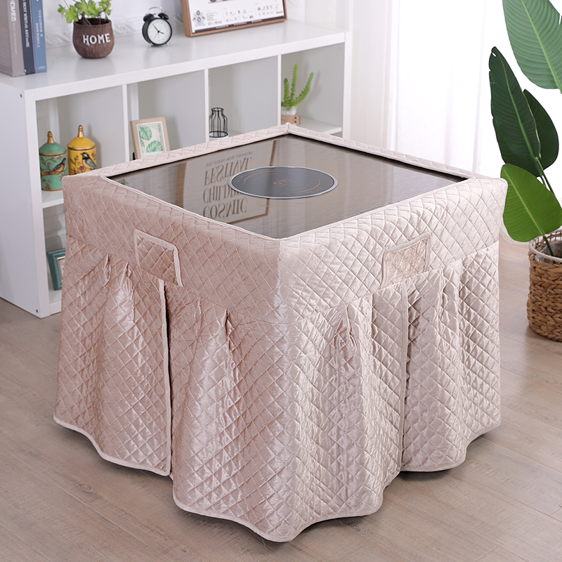 电烤炉桌子取暖桌烤火罩加厚棉正方形炉子罩取暖桌绒布罩子