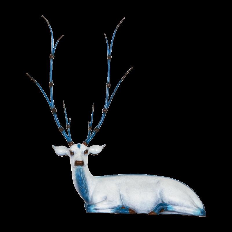 阿斯蒙迪吉祥鹿摆件书房客厅桌面装饰品青铜鹿摆件雕塑高端商务礼