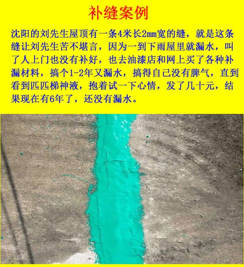 匹匹梯补漏神液屋顶防水材料胶水 代替沥青防水卷材和涂料