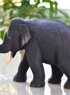 泰国手工柚木雕大象实木招财象吉祥如意实木雕刻工艺礼品装饰