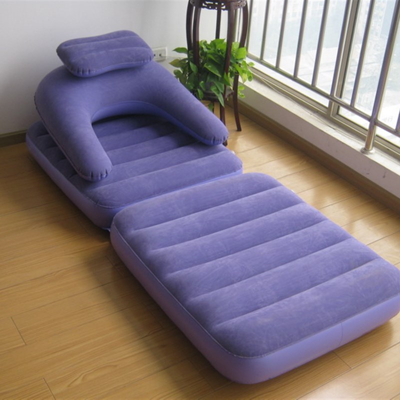 植绒充气沙发床两用躺椅折叠午睡椅懒人沙发座椅单人沙发床