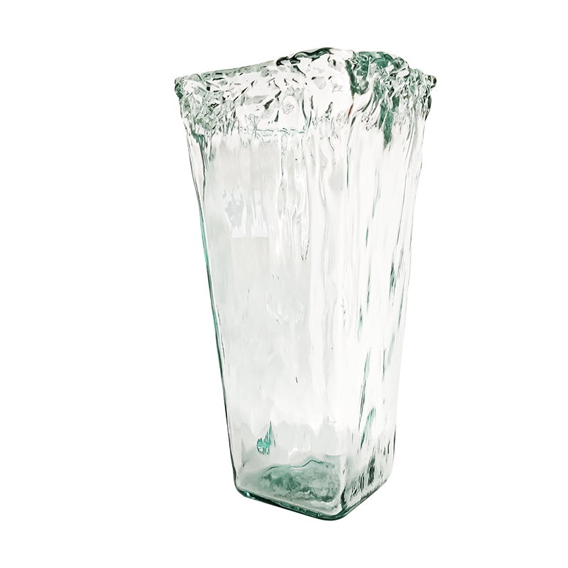 西班牙手工玻璃瓶插花摆件客厅餐桌玄关方形长方形大花瓶