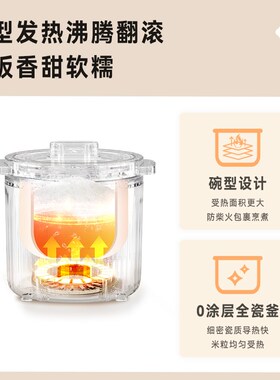 天际onz陶瓷内胆无涂层宿舍蒸煮电饭锅一