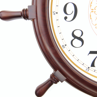 康巴丝钟表船舵挂钟静音时钟客厅装饰时尚创意挂表卧室墙饰石英钟