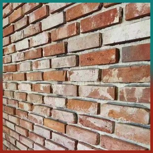 中式复古红砖外墙砖 黏土砖红砖块 老旧红砖侧面皮 老红砖切片砖