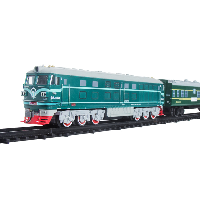 东风4B内燃机电动小火车绿皮超长儿童轨道玩具和谐号高铁男孩仿真