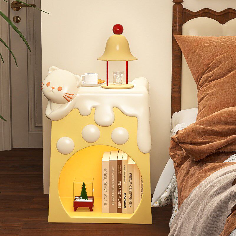 奶油风猫咪床头柜替代品儿童房卧室客厅电视柜沙发边几旁落地,家居饰品,落地摆件,淘宝优惠券,粉丝福利购,淘宝优惠卷